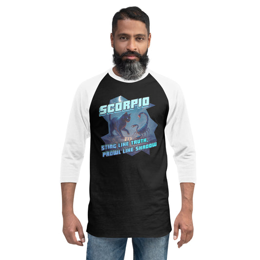 CosmiCats: ZodiCats Scorpio 3/4 sleeve raglan shirt