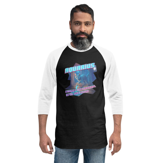CosmiCats: ZodiCats Aquarius 3/4 sleeve raglan shirt