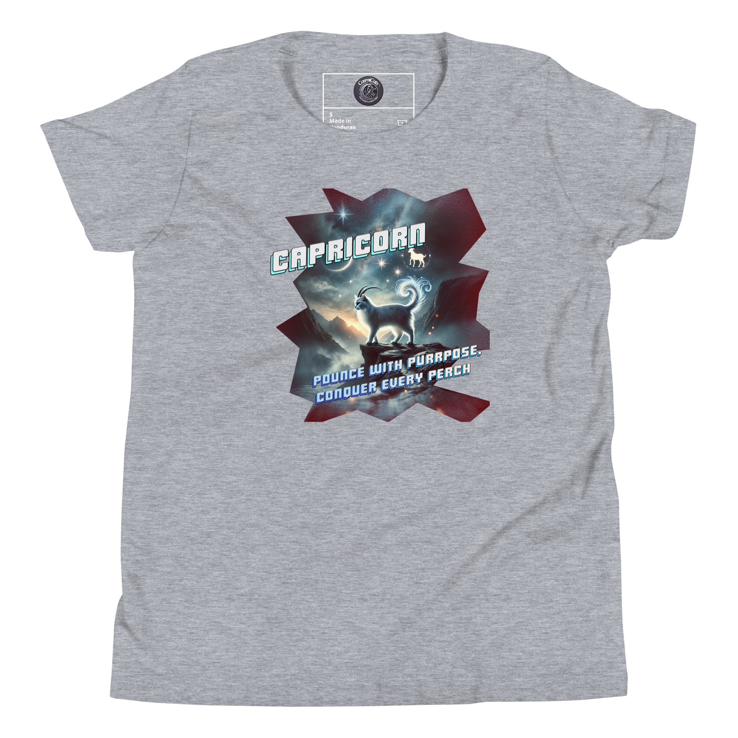 CosmiCats: ZodiCats Capricorn Youth Short Sleeve T-Shirt