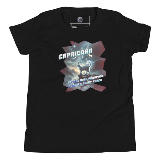 CosmiCats: ZodiCats Capricorn Youth Short Sleeve T-Shirt