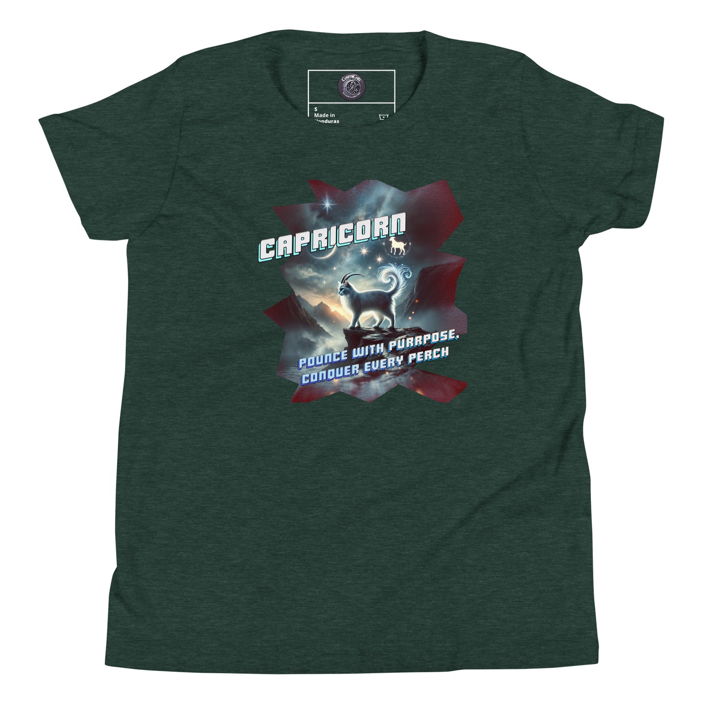 CosmiCats: ZodiCats Capricorn Youth Short Sleeve T-Shirt