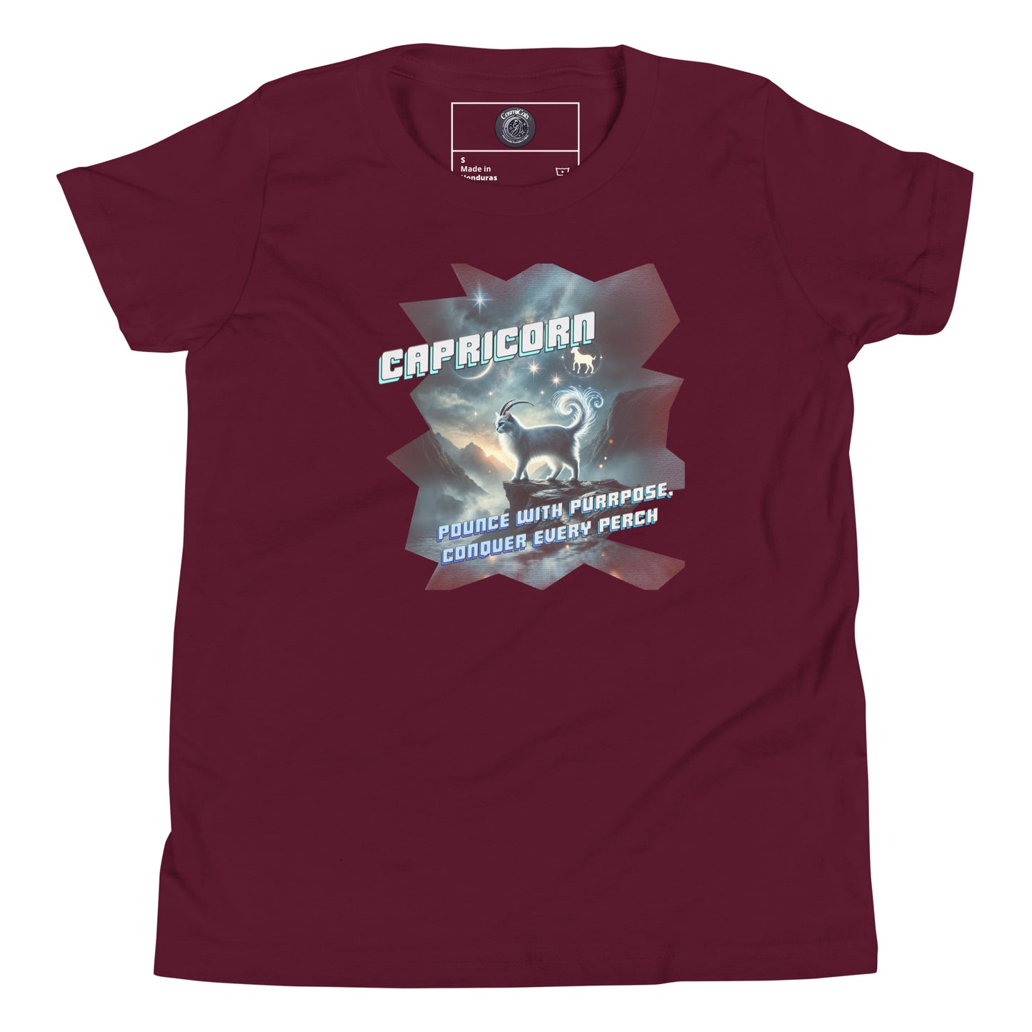 CosmiCats: ZodiCats Capricorn Youth Short Sleeve T-Shirt