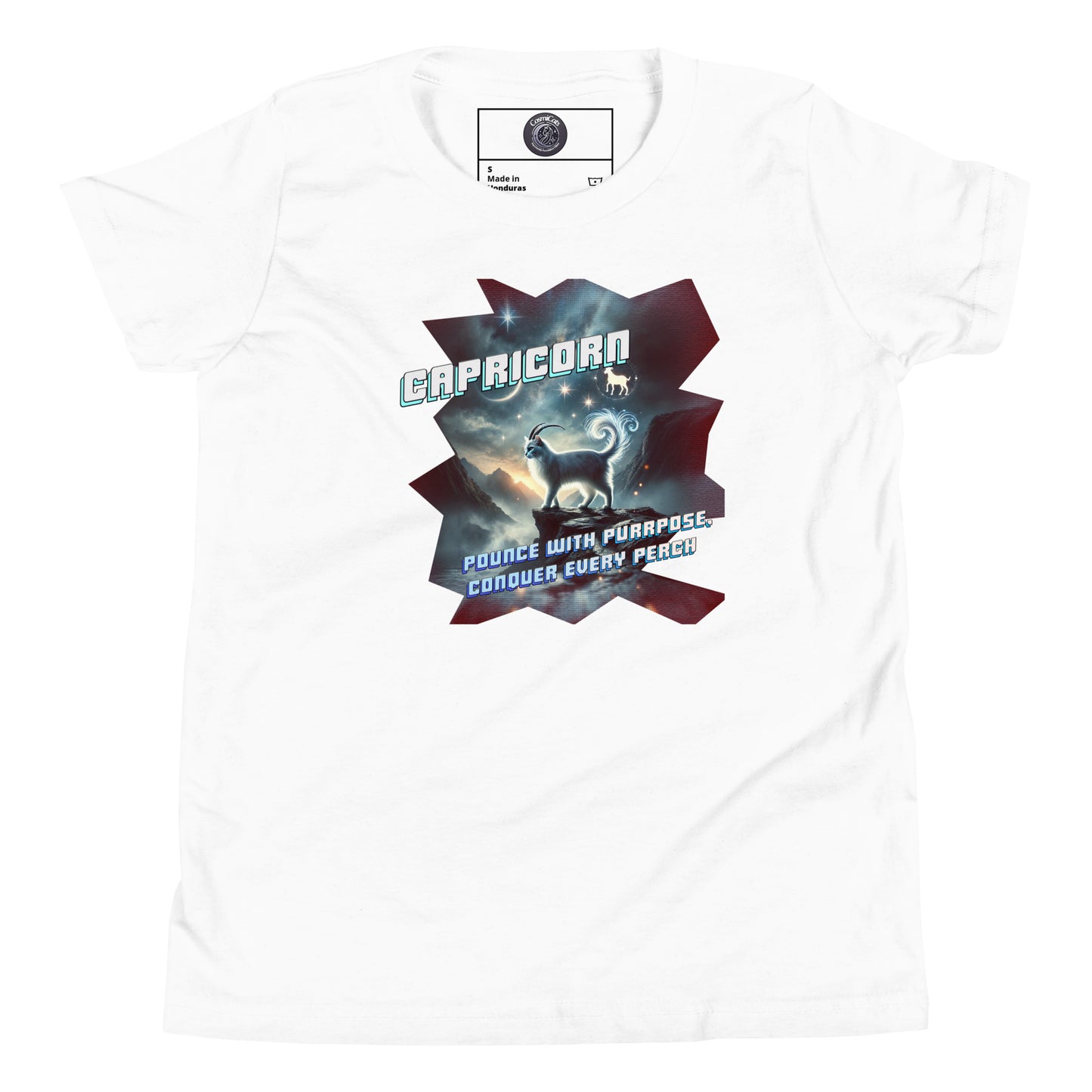 CosmiCats: ZodiCats Capricorn Youth Short Sleeve T-Shirt